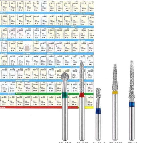 300* Dental Diamond Burs For High Speed Handpiece Flat-end Tapered Medium FG1.6M