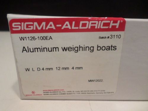 SIGMA-ALDRICH 4 x 12 x 4mm Aluminum Weighing Boats (New Pack of 100)