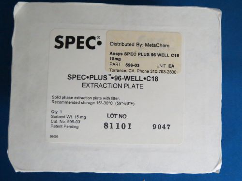 Spec 96-well extraction plate c18 15mg solid phase extraction spe 596-03 for sale