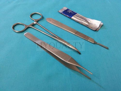 ADSON DRESSING 4.75&#034;+HEMOSTAT FORCEPS CVD 5&#034;+SCALPEL HANDLE #3 +5 BLADES #12