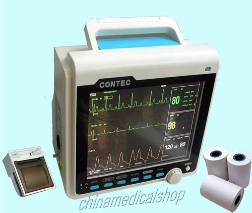 4-parameters patient monitor ECG/EKG NIBP SPO2 PR Printer+3 rolls printingpapers