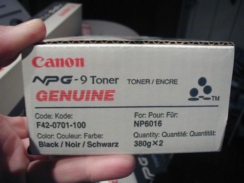 LOT OF 2 CANON NPG-9 TONER  NP6016 F42-0701-100 BLACK 380gx2 NEW IN BOX nr