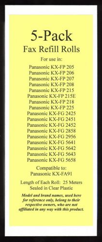 5-pack kx-fa91 fax film refill rolls for panasonic kx-fg2425 kx-fg2451 kx-fg2452 for sale