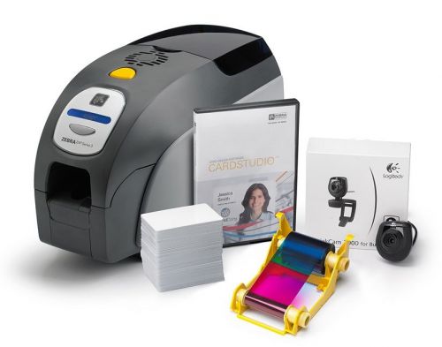 Zebra ZXP Series 3 QuikCard ID Solution Bundle: Dual Printer, Webcam Media Kit