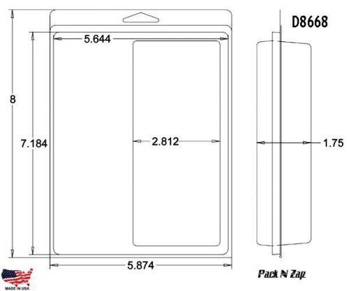 200 - 8&#034;H x 6&#034;W x 1.7&#034;D Clamshell Packaging Clear Plastic Blister Pack