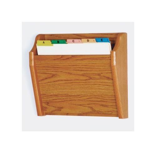 Wooden Mallet Single Tapered Bottom File Holder, Letter Size, Medium Oak