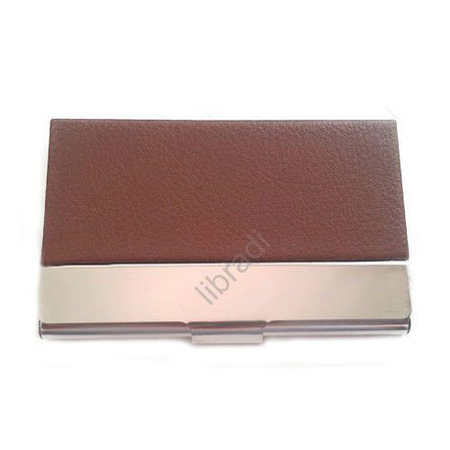 Stylish Business Name ID Credit Card Folder Holder Case Brown