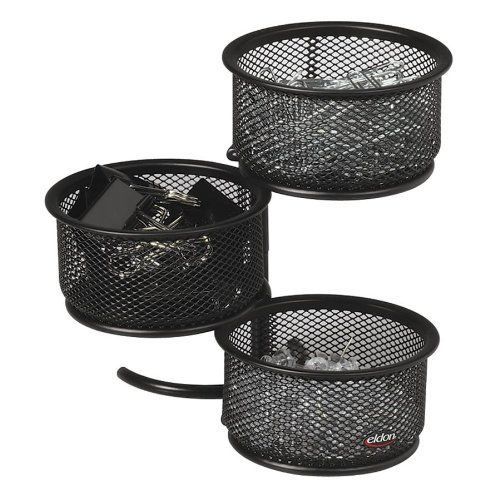 Mesh Collection 3-Tier Swivel Tower Sorter, Office Organizer, Dorm Desk, Bins