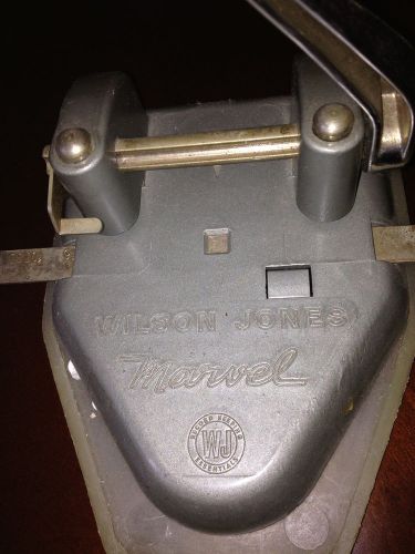 Vintage WILSON JONES MARVEL TWO HOLE PUNCH w/hole catcher