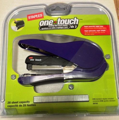 Staples one touch dx 3 desktop flat stack stapler, purple color, brand new for sale