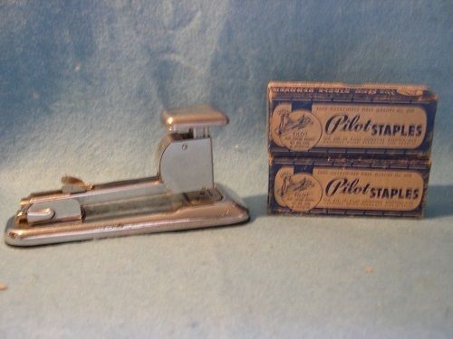 VINTAGE 1950&#039;S ARROW 202  STAPLER  W/ 2 PARTIAL BOXES  PILOT STAPLES