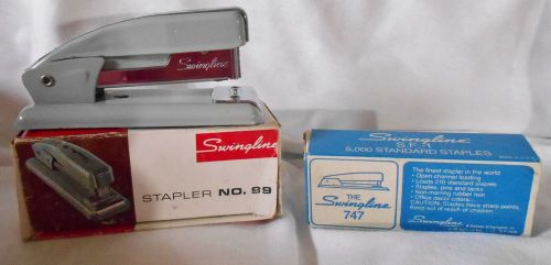 VINTAGE SWINGLINE STAPLER NO. 99 W/BOX &amp; 5000 NEW STAPLES