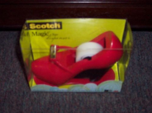 New scotch red shoe desktop refillable tape dispenser - add style to your desk!! for sale