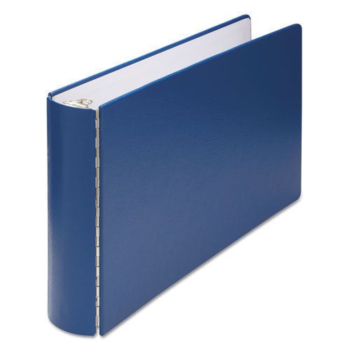 Mediumweight casebound dubllock round ring binder, 11 x 17, 1&#034; capacity, blue for sale