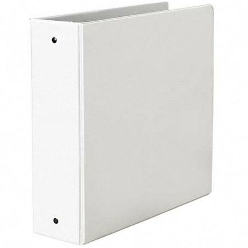 D Ring Binder, 3&#034; Ring, Letter Size, White-2 PK