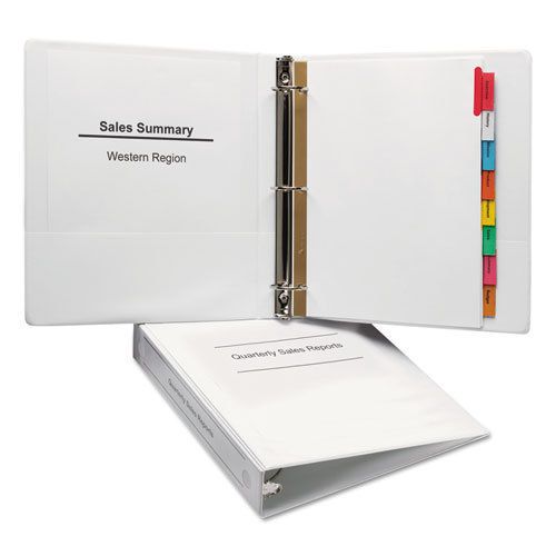 Economy View Binder with Round Rings, 1-1/2&#034; Capacity, White