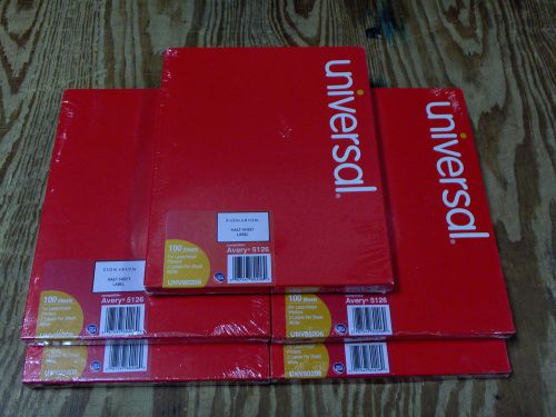 Universal Shipping Labels Avery Size 5126- 1000 Labels (500 sheets) New Sealed