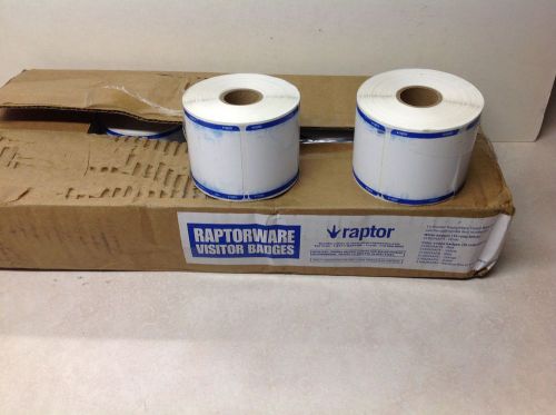 Lot of 10 rolls RAPTOR VISITOR/ SECURITY BADGES THERMAL PRINTER ROLL