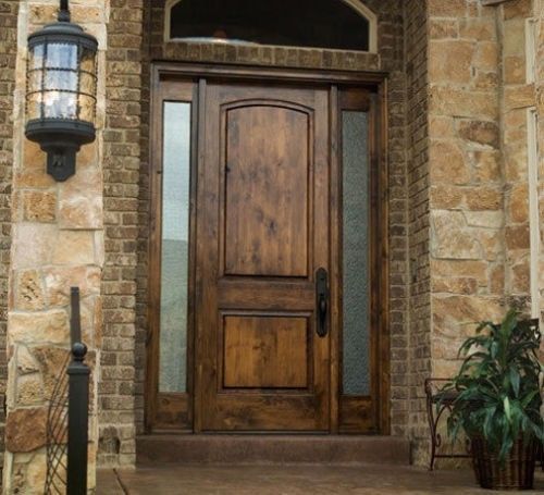 Front Entry Solid Wood Door with (2) Sidelights TUSCANY DESIGN