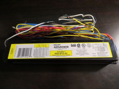 Philips Advance AmbiStar Instant Start 120 Volt (4)F32T8 32W Ballast REB-4P32-SC