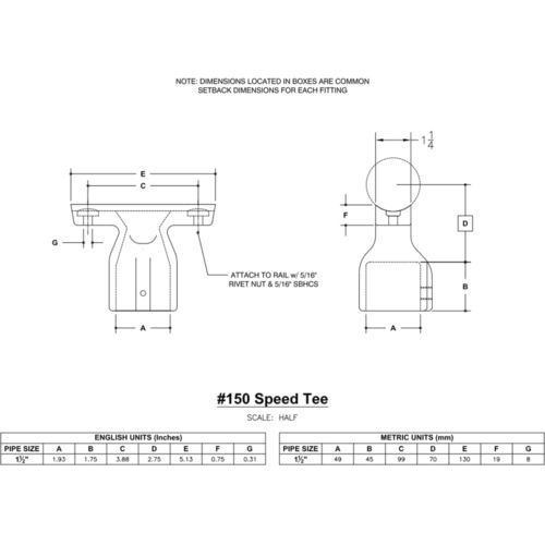 Hollaender 150-8 Speed Tee Aluminum Magnesium 1-1/2&#034; IPS (1.94&#034; ID)