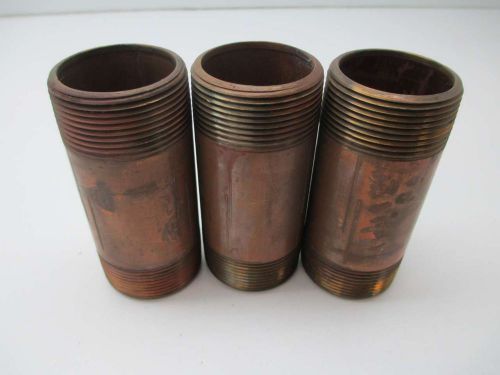 Lot 3 new brass pipe nipple 1-1/2in npt 4in long d391886 for sale