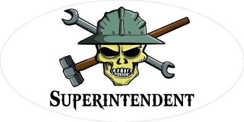 3 - Superintendent Skull Oilfield Roughneck Hard Hat Helmet Sticker H311