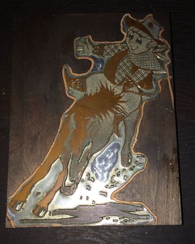 Letterpress Printer Blocks Wood Metal Type rodeo bronco cowboy HUGE