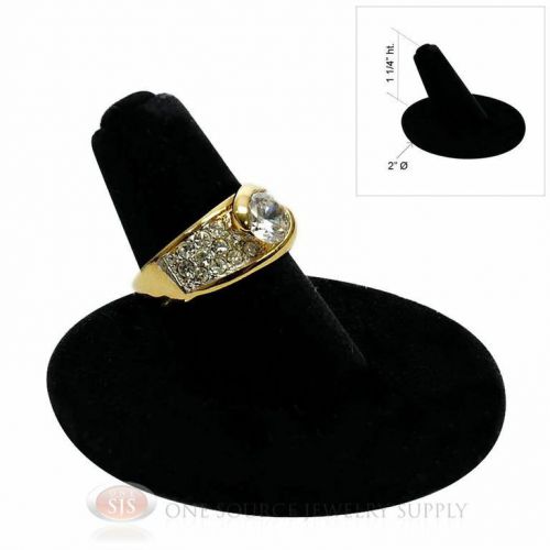1 1/4&#034; single finger round black velvet ring display jewelry presentation for sale