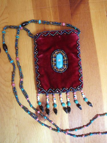 Southwestern silk beaded jeweled  cell phone date bag for sale