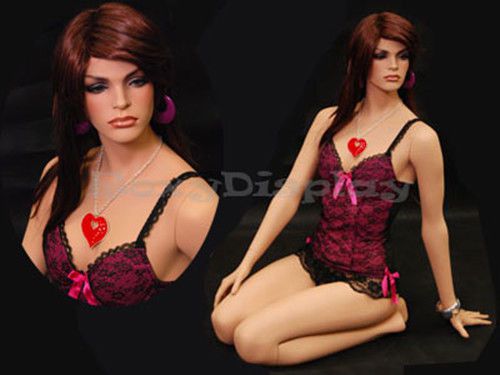 Female Fiberglass Mannequin Pretty Face Elegant Pose Dress From Display #MD-FR1