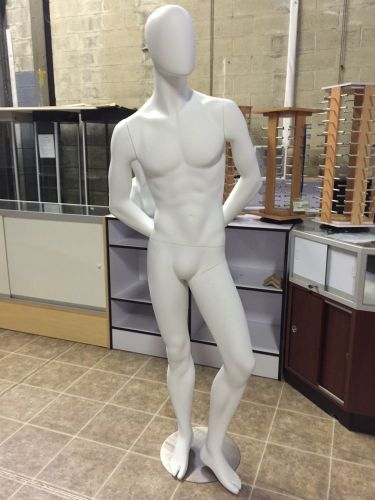 USED Male Fiberglass Egg Head Mannequin Dress Form Display #MD-C29W2X