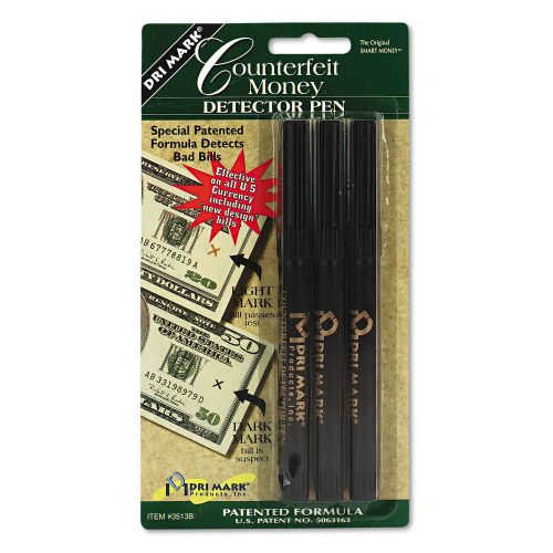 Dri-mark counterfeit money detector pens, pack of 3 for sale