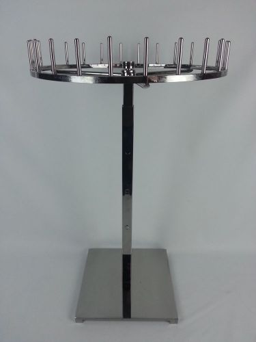 Revolving Adjustable Retail Display Stand Chrome Finish