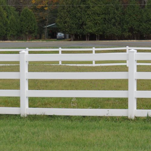 WHITE PVC VINYL HORSE FENCE 3 RAIL $6 per ft