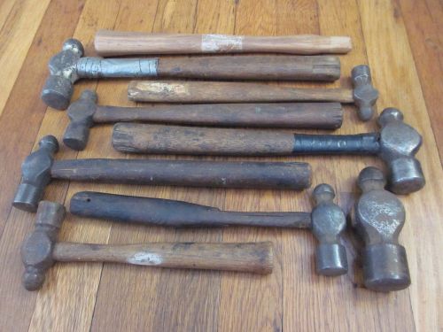 Vtg Blacksmith Machinist Ball Peen Hammer Tool Lot PLUMB Keen Kutter More FreeSH