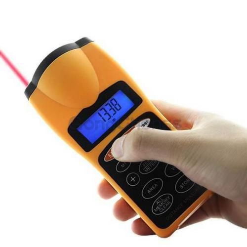 LCD Ultrasonic Distance Meter Measurer Estimator Tool with Laser Pointer