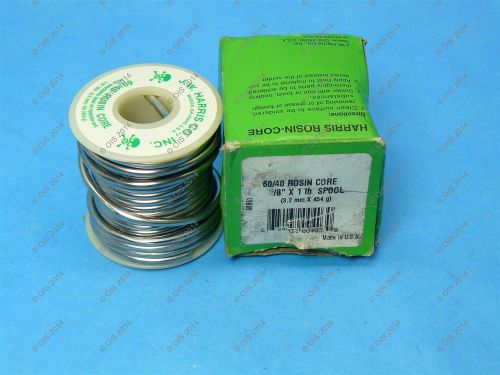 Harris 60r61 rosin core solder 60/40 1/8&#034; x 1 lb spool usa nos for sale