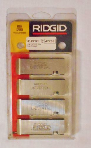 *NEW*  RIDGID 1/2&#034;-3/4&#034; NPT, 47765 HIGH SPEED, UNV, RH, PIPE DIES, 47765