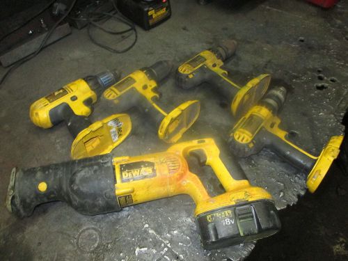 5 dewalt - cordless drills &amp; reciprocating saw  dc385-dc759-dc730-dc725 for sale