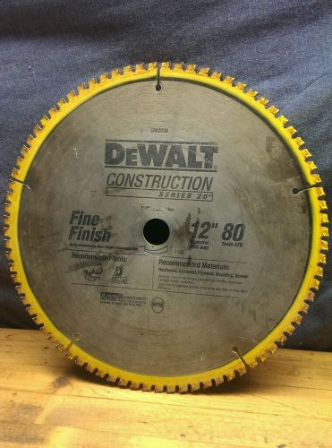 NEW DEWALT CONSTRUCTION SERIES 20 12&#034; 80 TEETH FINE FINISH MITER SAW BLADE! #467