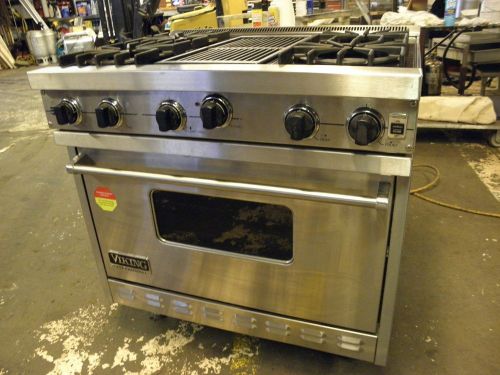 VIKING PROFESSIONAL VGRC365 NAT GAS FOUR BURNER RANGE OVEN W GRILL CHARBRIOLER