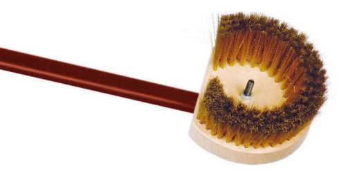 Brass Bristle Pizza - Bread Oven Brush, Red Anodized Aluminum Handle