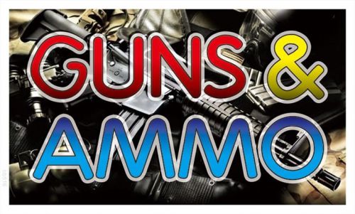 Bb516 guns &amp; ammo shop store banner sign for sale