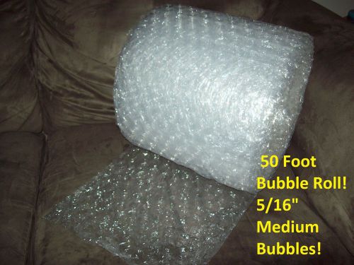 50 foot bubble wrap/roll! 12&#034; wide! 5/16&#034; medium bubbles! perforated every 12&#034; for sale