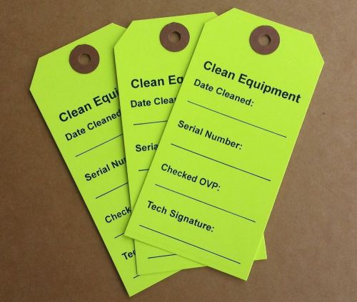 1000 CLEAN EQUIPMENT TAGS HOSPITAL EQUIPMENT TAG RENTAL CLEAN TAG PAPER TAGS