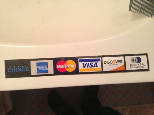 CREDIT CARD LOGO DECAL STICKER VISA MASTERCARD DISCOVER AMERICAN EXPRESS Etc.