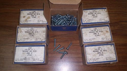 Lot of 700 10-24x1&#034; Slotted Round Head Machine Screw Zinc 1in. Grade 2