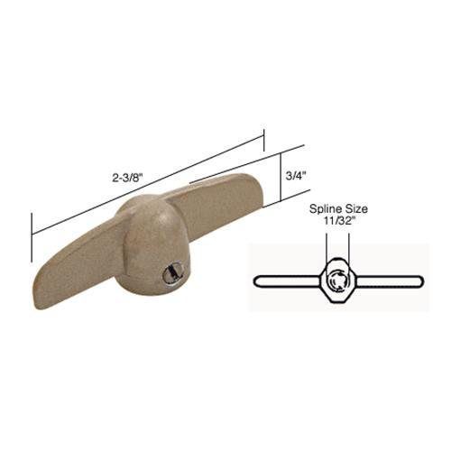 Coppertone T-Crank Window Handle With 11/32&#034; Spline Size for Truth H3801