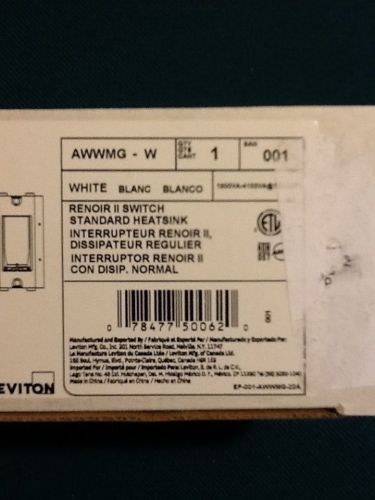 Leviton renior awwmg-w switch 120/277v up to 4155watts for sale